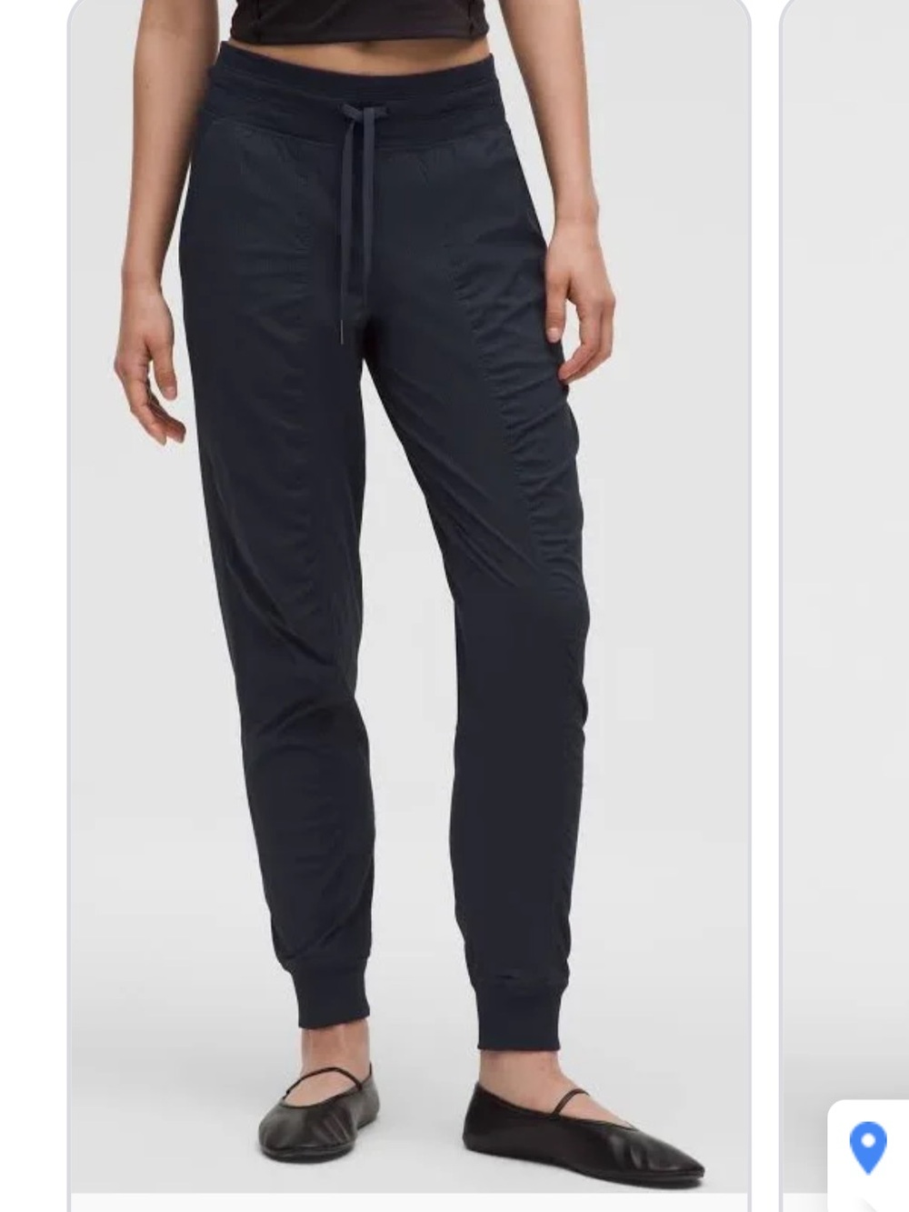 lululemon Dance Studio Mid Rise Full Length Navy Drawstring Lightweight Jogger